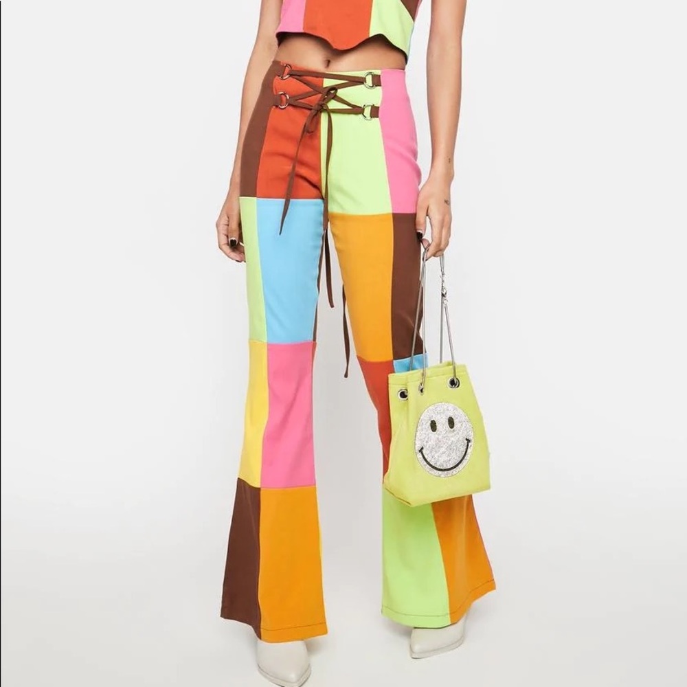 RAGGED PRIEST PATCHWORK FLARE PANTS